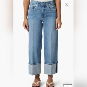 PAIGE Blue Sasha Ankle Wide Leg Jeans Size 30